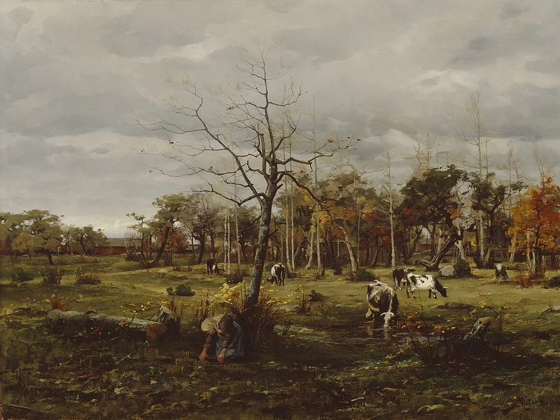 1860-Victor Axel Westerholm - Paesaggio autunnale